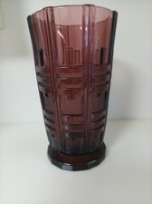 VASE ART DECO EN VERRE VIOLET