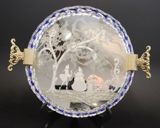 Plateau miroir vintage verre