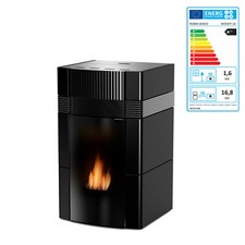 Poêle À Granulés Woody À Eau 18 kW En Céramique Noir