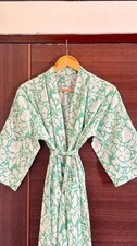 Indien Vert Floral Robe en