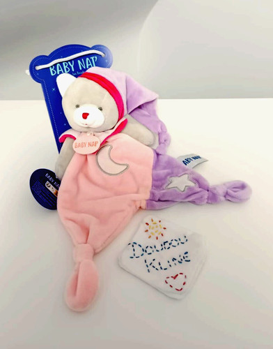 Doudou plat chat ours - plat, gris