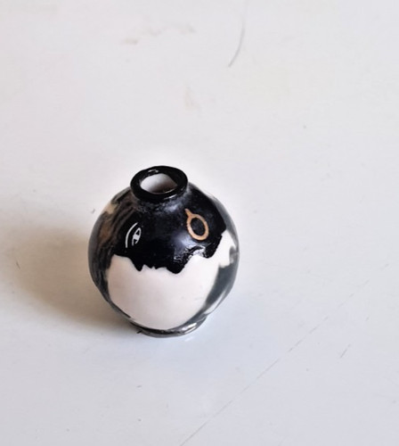 Fève vase boule émaux - , longwy