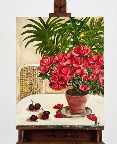 Tableau peinture huile nature - tableau,