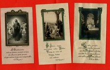 3 CANIVET IMAGE PIEUSE RELIGIEUSE COMMUNION 1922 GRAVURE SUR PAPIER GLACE