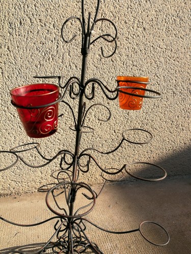 Bougeoir arbre métal noir - en,