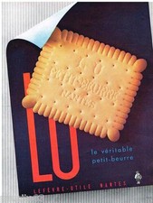 PUBLICITE ADVERTISING 105  1954  LE véritable petit-beurre LU