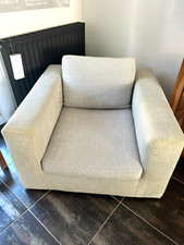 Fauteuil XL tissu gris clair