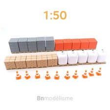 Lot 50 pcs Chargement 1/50 Décor Camion Construction Diorama Chantier Travaux