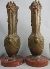 Art Nouveau  Paire de vases en