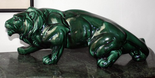 Lion vintage ceramique - lion, en