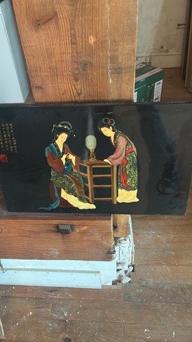 Tableau chinois bois laque - tableau,