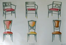 Estampe originale chaises - originale,