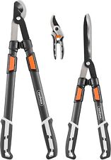 VonHaus  3PCS Cisailles de Jardin Coupe-Branches Poignées Télescopiques Exten...