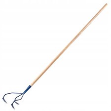Cultivateur KADAX en métal avec manche en bois, 3 dents, 16 x 170 cm
