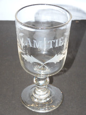 -ANCIEN VERRE Soufflé AMITIE