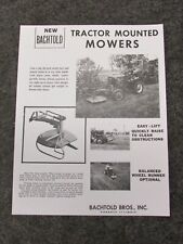 VINTAGE Bachtold TRACTOR MOUNTED MOWERS SPEC SHEET SALES BROCHURE WHEEL HORSE