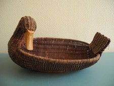 ancien panier corbeille canard rotin osier déco vintage basket rattan wicker