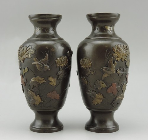 Paire vases fleurs en - de,