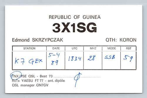 Ham radio qsl - ham, 3x1sg