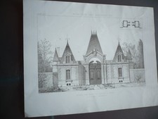 GRAVURE 1873 PORTE DE PARC A