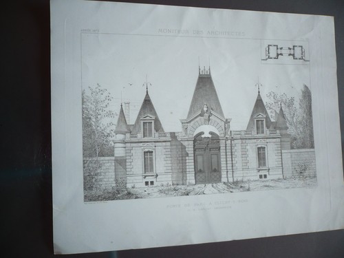 Gravure 1873 porte - gravure,