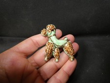 Ancienne broche en céramique chien en faïence bijoux design  oc29