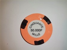 Jeton Casino Cannes Carlton Club 50 000 frs VINTAGE poker roulette Paulson chip