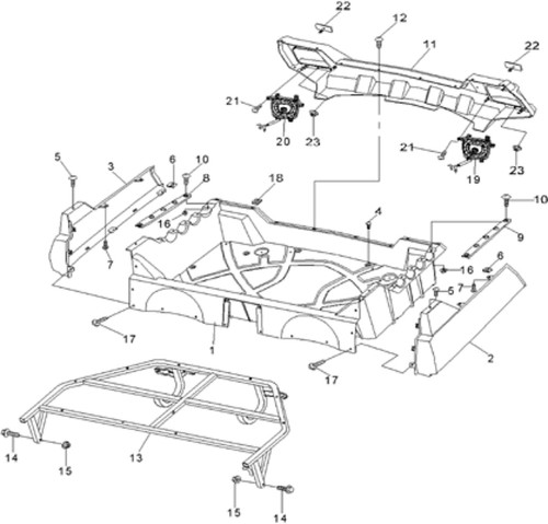 Chassis sous benne quad - chassis,