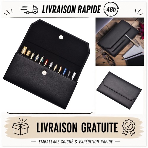 étui stylo plume cuir pu - stylo,
