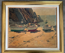 Tableau Huile Paysage Marin