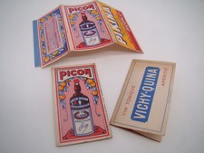 LOT 3 CARNETS ANCIENS PAPIER A CIGARETTES PUBLICITAIRE PICON & VICHY QUINA PARIS