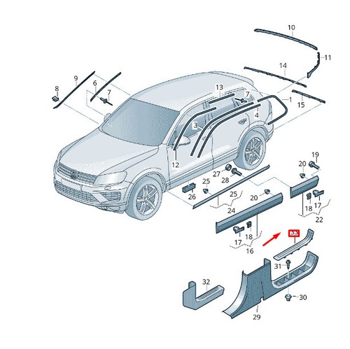 Touareg mk2 garniture de - touareg, 7p