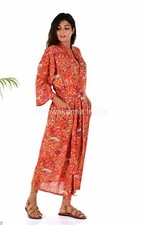 Peignoir kimono taille libre indien fait main robe de plage robe kimono japon...