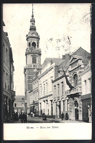 Cpa mons rue nimy 1909 - cpa,