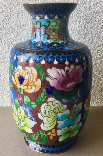 Vase ancien emaux cloisonnés - vase,