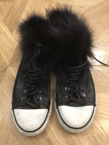 Baskets noires fourrure - baskets, en