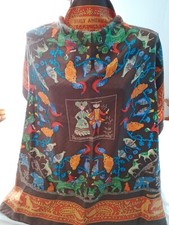 Foulard Carré plissé HERMÈS "Early America" Très bon état