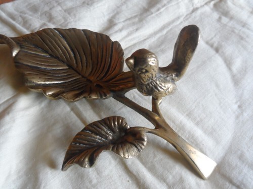 Vide poche feuille bronze - poche,
