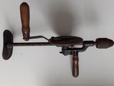 Ancienne Perceuse à Main Chignole Outil Ancien du Bois