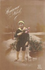 CP NOEL ENFANT BONNET AVEC