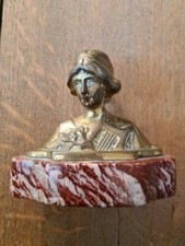 RARE ANCIENNE BELLE STATUE BUSTE BRONZE BELLE DAME