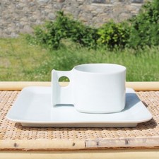 Tasse à déjeuner + soucoupe vintage en porcelaine de Virebent par René Bertoux