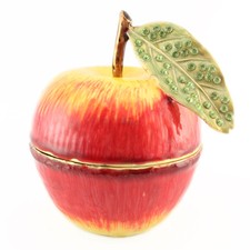 Red Apple Jewelry Trinket Box