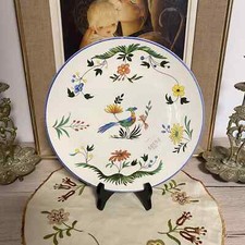 PLAT  EN FAIENCE DE GIEN DECOR