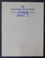 Facture ANGLETERRE ROYAL HOTEL