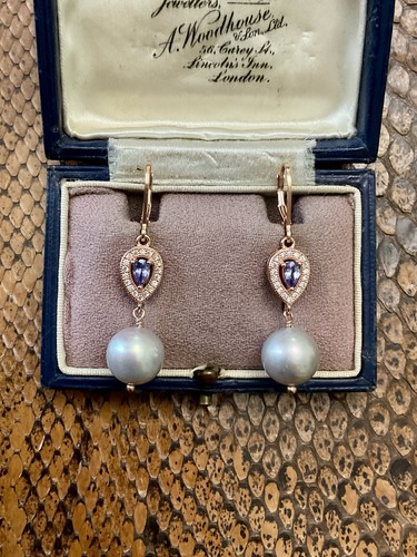 Tanzanite perle grise topaze - perle,