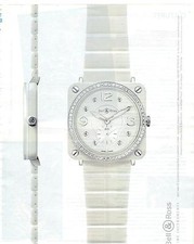 PUBLICITE ADVERTISING 2011 BELL & ROSS white ceramic phantom diamonds 39mm