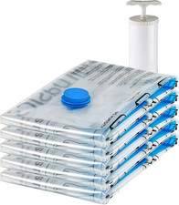 Lot de 5 Housses de Rangement Sous Vide avec Pompe Manuelle, Taille L (80x60 cm)