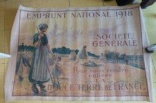 B. Chavannaz : Emprunt National 1918- Société Générale- 1918. Affiche entoilée