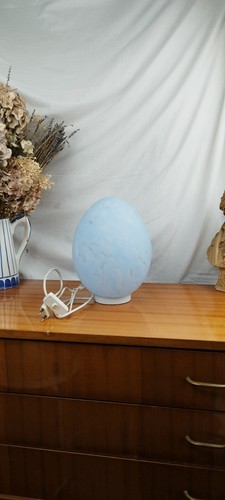 Lampe œuf verre bleu - au,